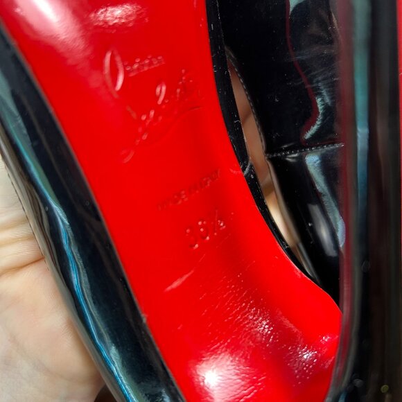 Christian Louboutin Hot Wave 130 Black Patent Pumps size 36.5 - Picture 5 of 7